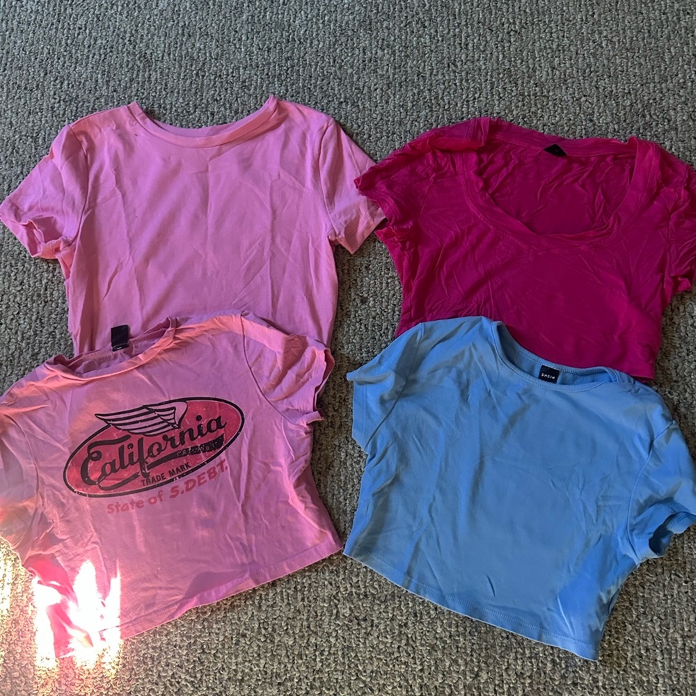 Colorful Crop T-Shirt Set